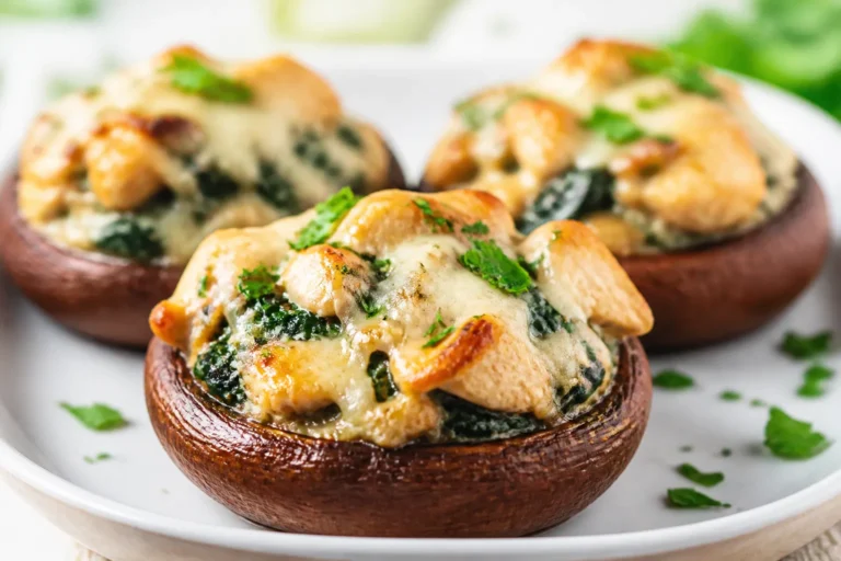 Chicken and Spinach Stuffed Portabella Mushrooms