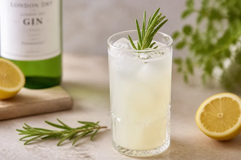 Rosemary Gin Fizz Cocktail