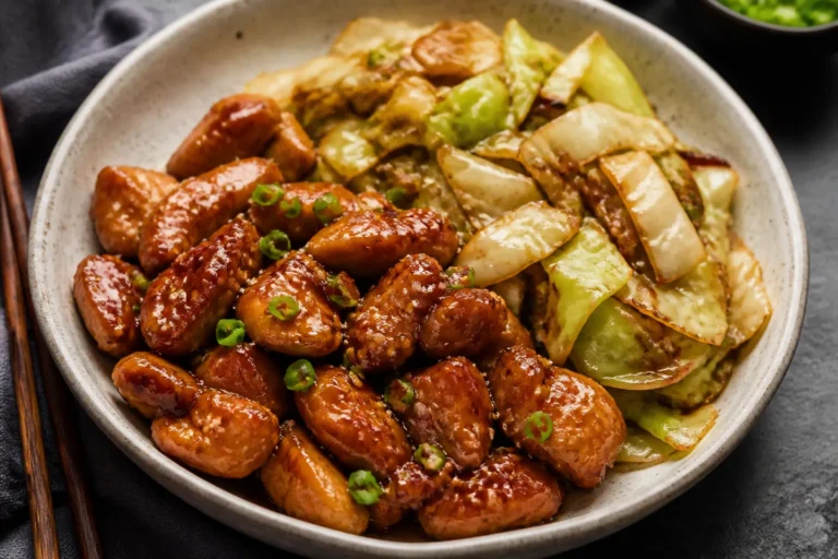 Soy Garlic Chicken With Stir Fry Cabbage