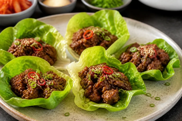 Korean BBQ Lettuce Wraps Ground Beef