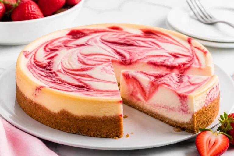 Strawberry Swirl Cheesecake