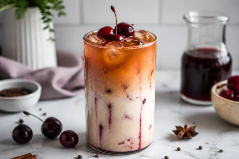 Iced Cherry Chai Latte
