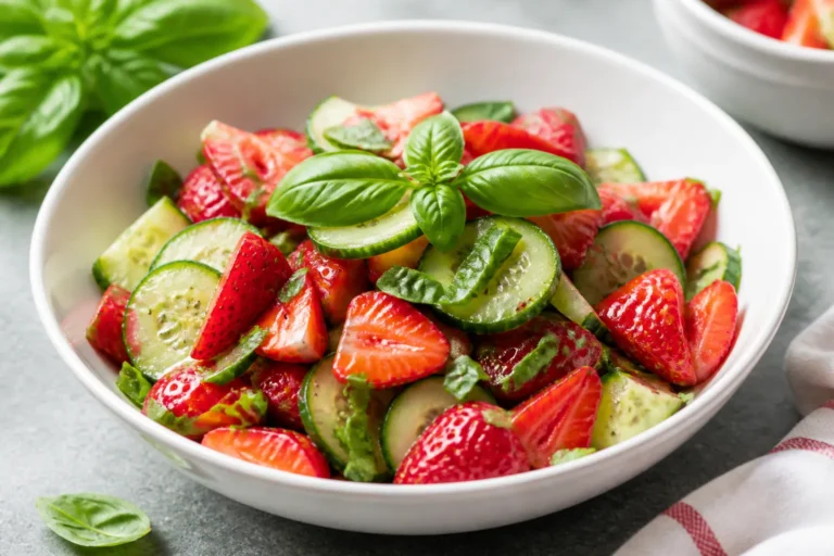 Strawberry and Cucumber Salad with Fresh Basil