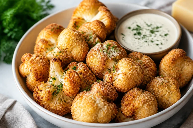 Crispy Parmesan Cauliflower Bites