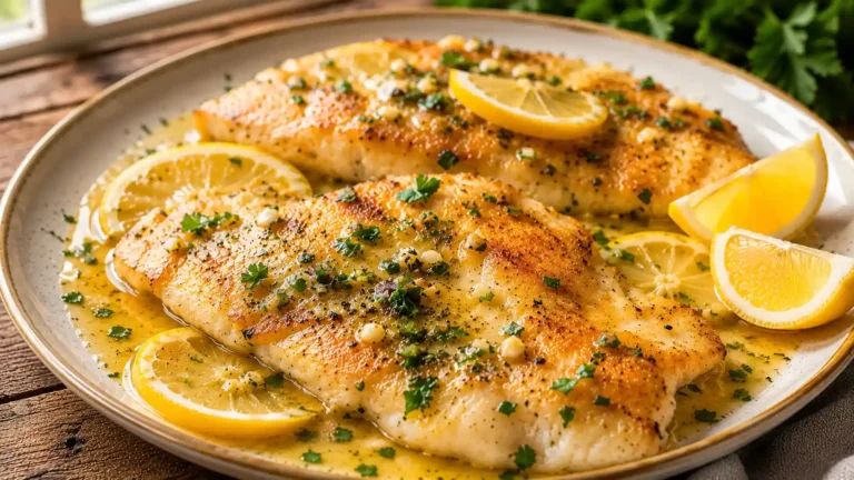 Flounder Fish Recipe Baked Butter Sauce