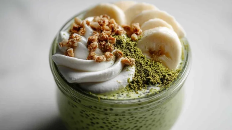 High Protein Matcha Chia Pudding