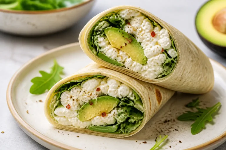 High Protein Breakfast Wrap With Cottage Cheese and Avocado