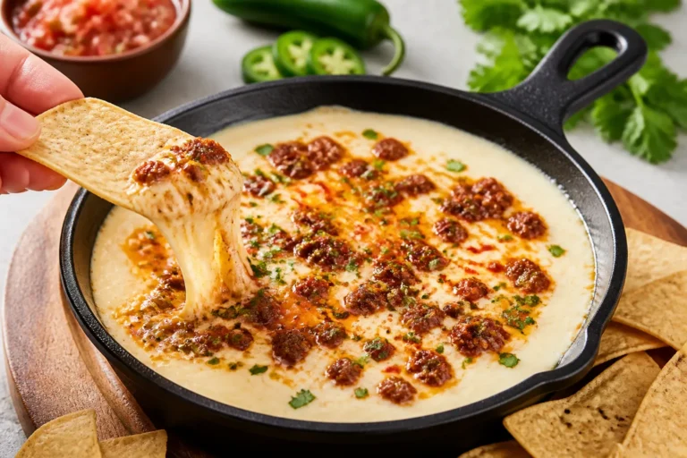 White Cheese Queso Dip With Chorizo