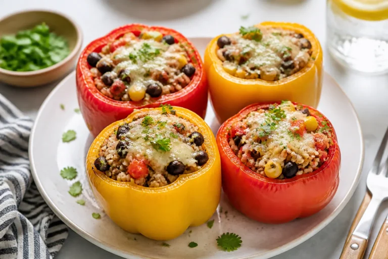 Low Calorie Vegetarian Stuffed Bell Peppers Lunch
