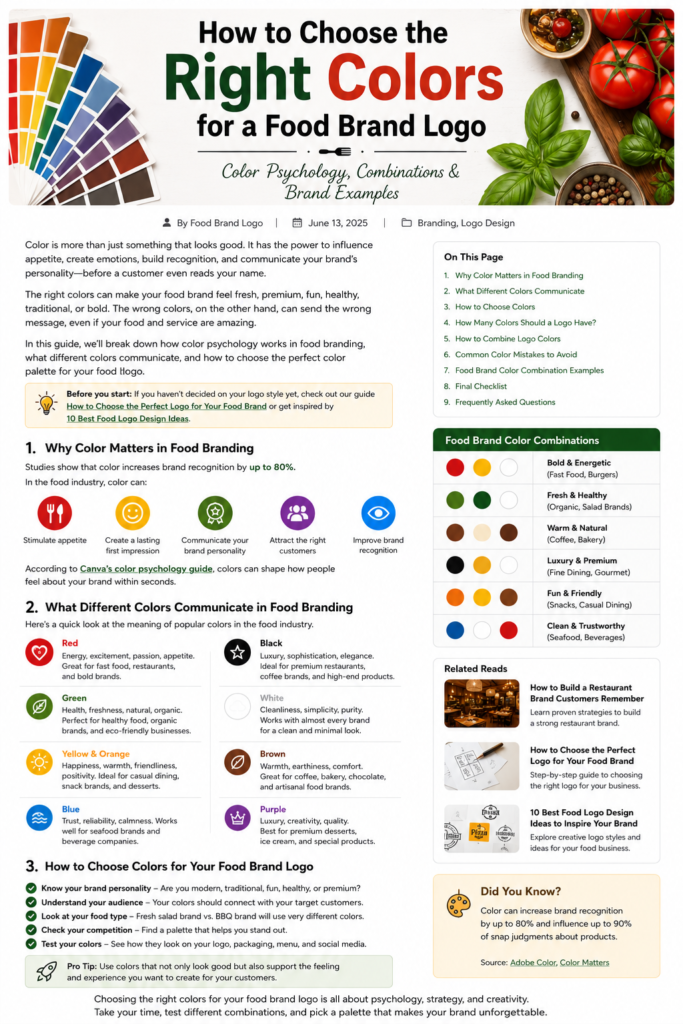 How to choose the right colors for a food brand logo