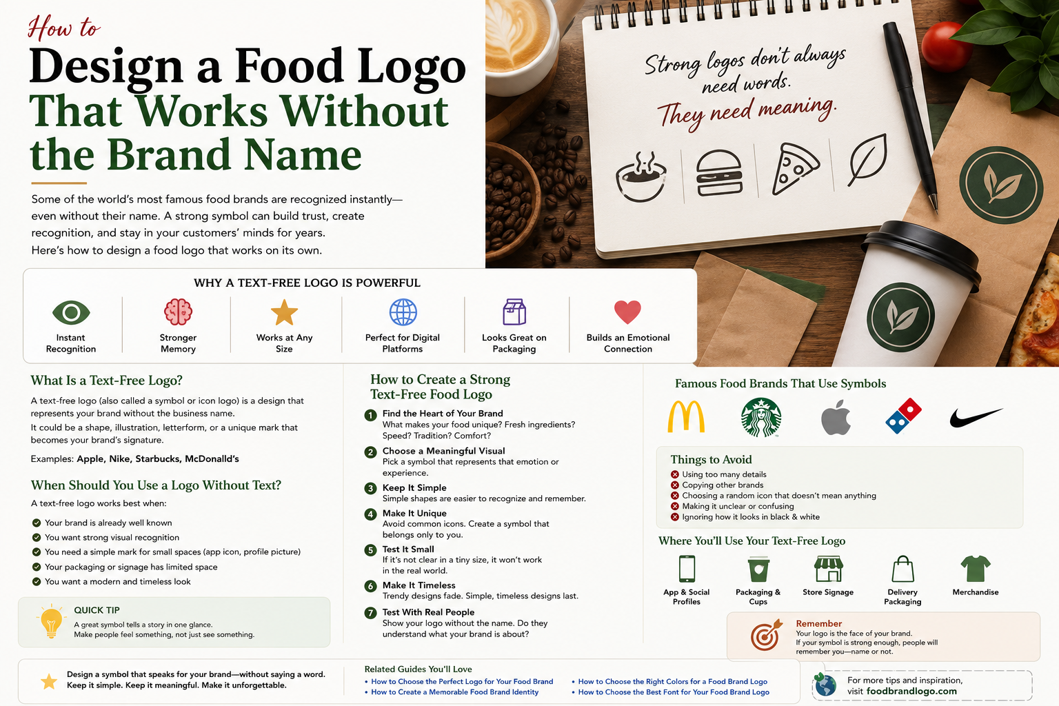 Food logo design that works without the brand name